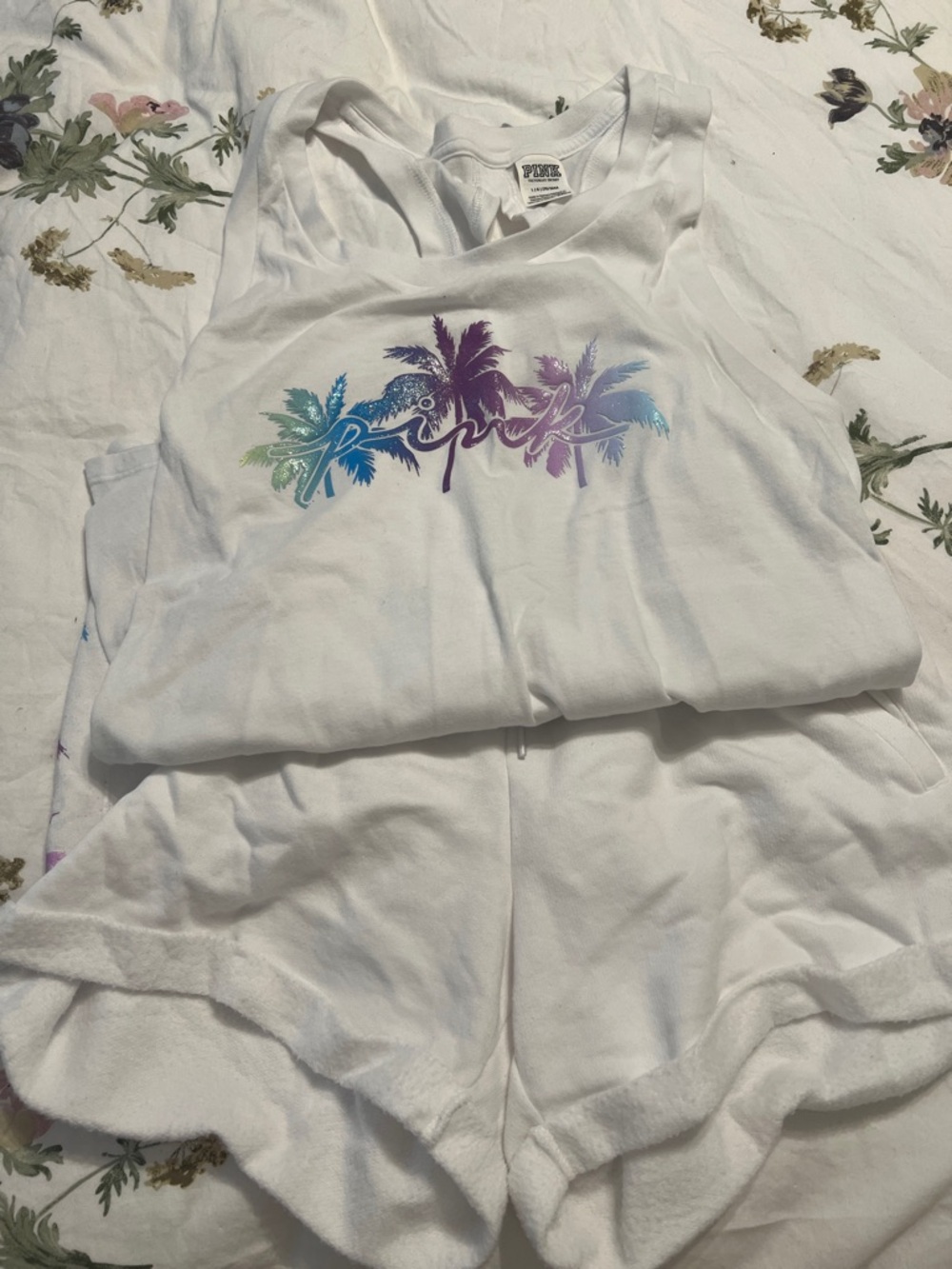 PINK Victoria's Secret White Cozy Lounge set.